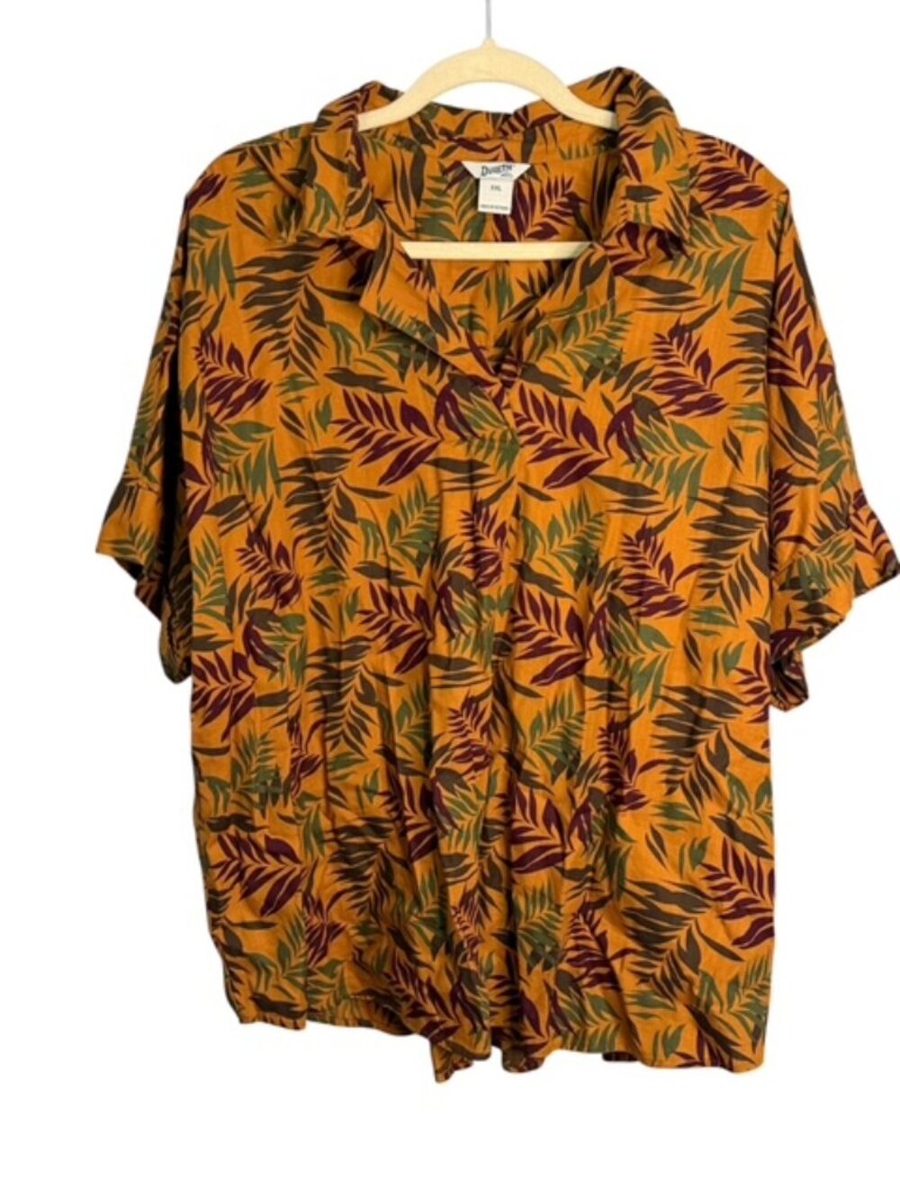 Duluth Shirt Men's 2XL Tropical Pullover Leaf Print Camp Vacation‎ Resort